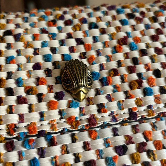 Authentic KURT GEIGER Leather/braided magnetic closure flap eagle head Crosby - Picture 8 of 16